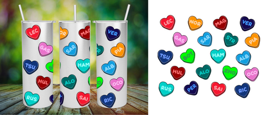 Hearts - Driver Name - 20oz Tumbler