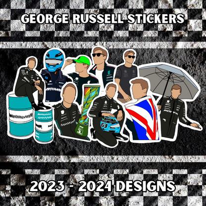 George Russell Stickers 2023 - 2024 Designs