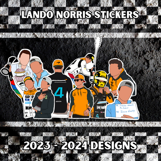 Lando Norris Stickers 2023 - 2024 Designs