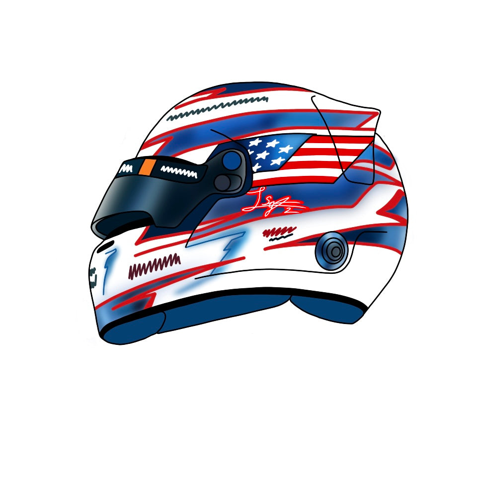 2024 Driver Helmet Sticker approx 3 x 4 cm