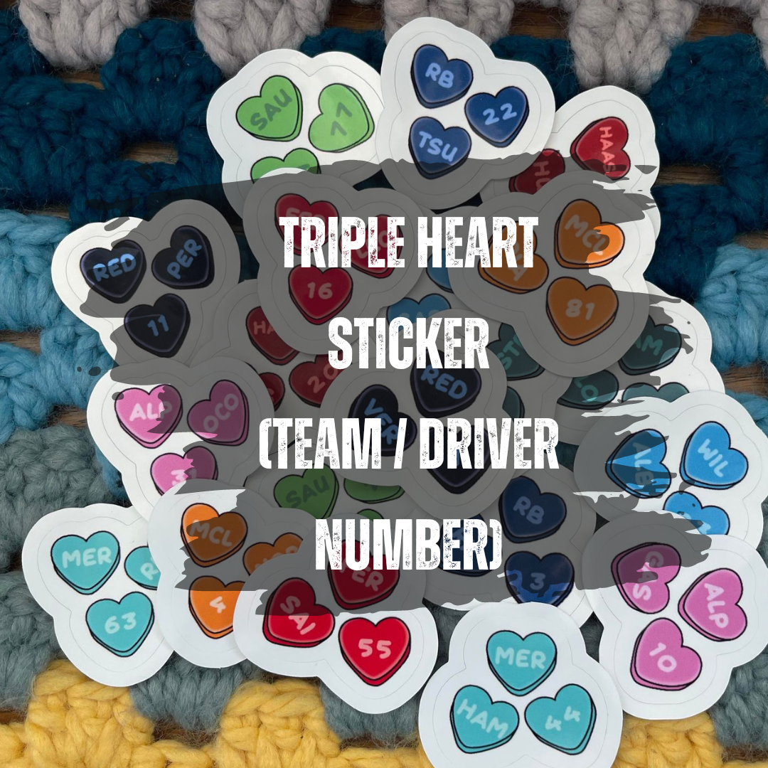 Hearts - Driver Trio Sticker - approx 4.5cm x 4cm