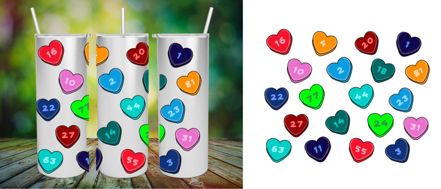 Hearts - Driver Number - 20oz Tumbler