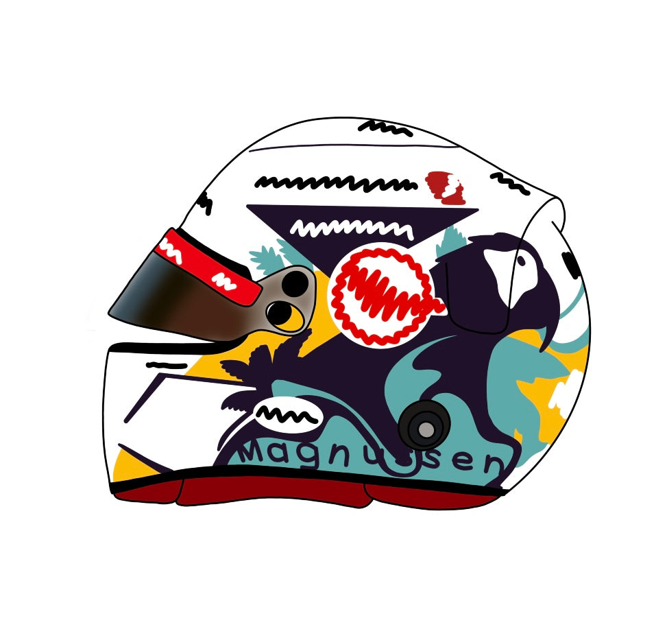 2024 Driver Helmet Sticker approx 3 x 4 cm