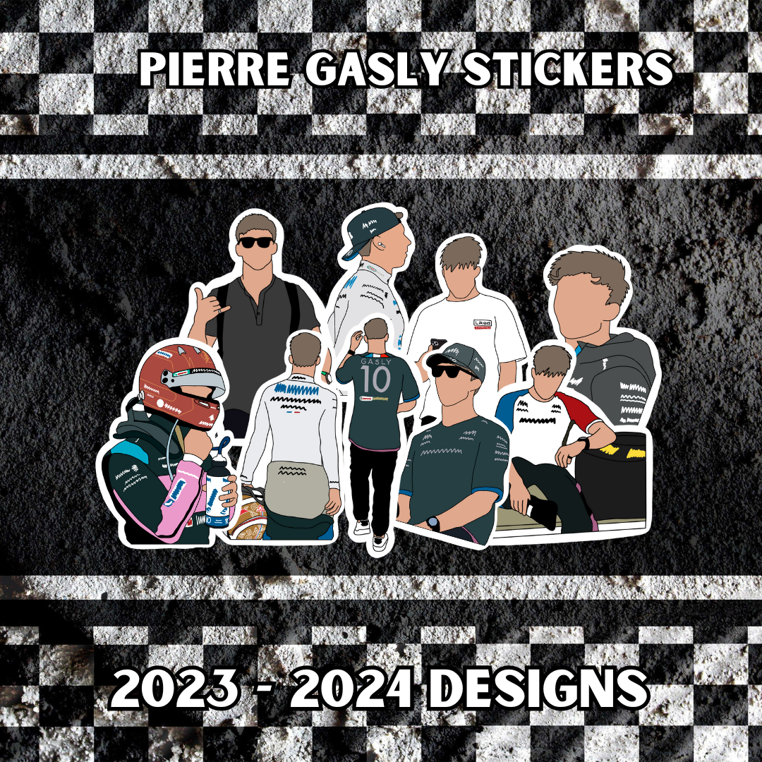 Pierre Gasly Stickers 2023 - 2024 Designs