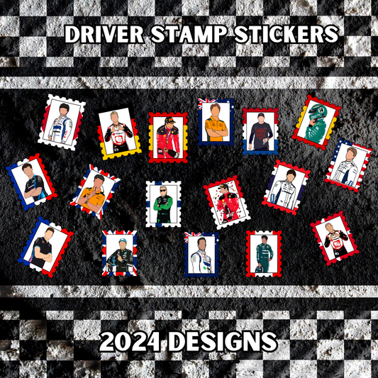 Stamp Collection - Drivers- Stickers - Approx 3 x 2.5 cm 2024 Designs