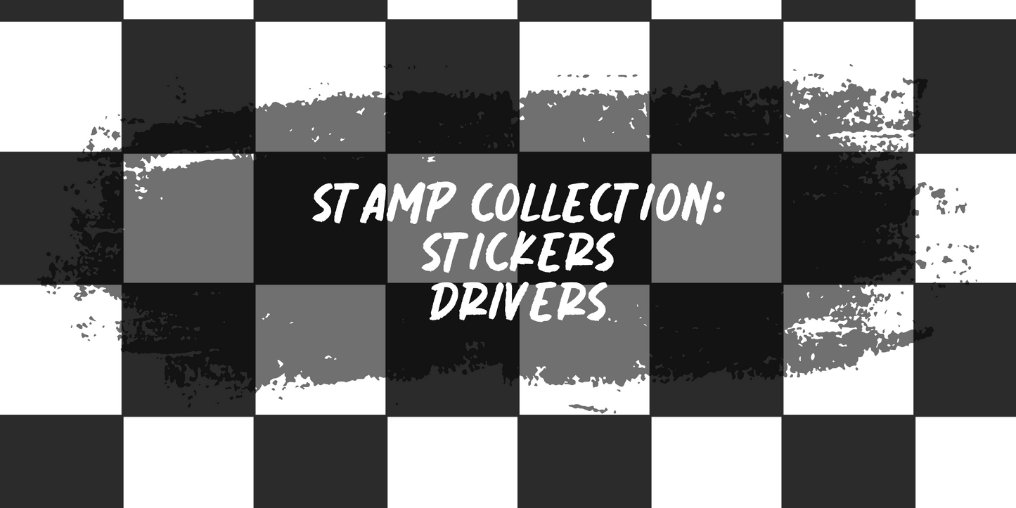 Stamp Collection - Drivers- Stickers - Approx 3 x 2.5 cm