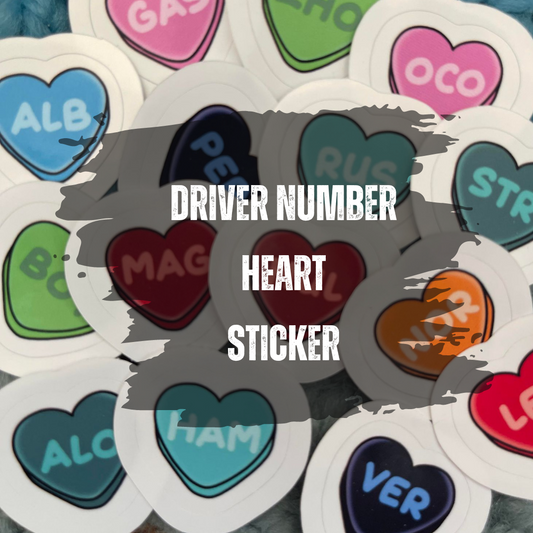 Hearts - Driver Number Sticker - approx 2.5cm x 2.5cm