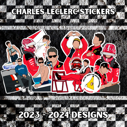 Charles Leclerc Stickers 2023 - 2024 Designs