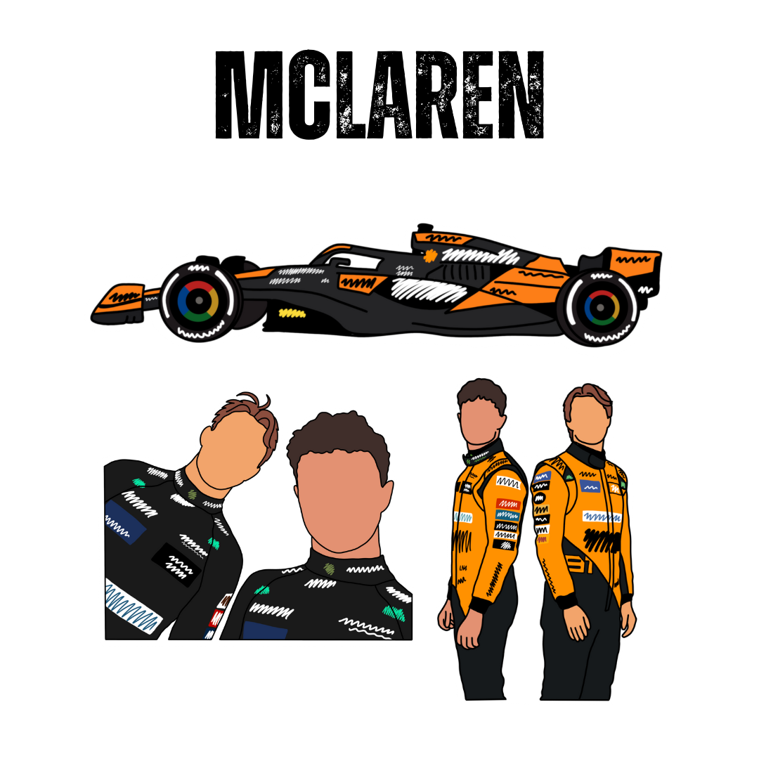 2024 Team Launch Sticker Pack (3 Stickers) Car approx 9cm long - Drivers approx 6cm