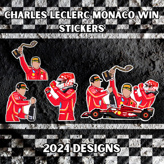 Charles Leclerc Monaco Home Win 2024 Stickers