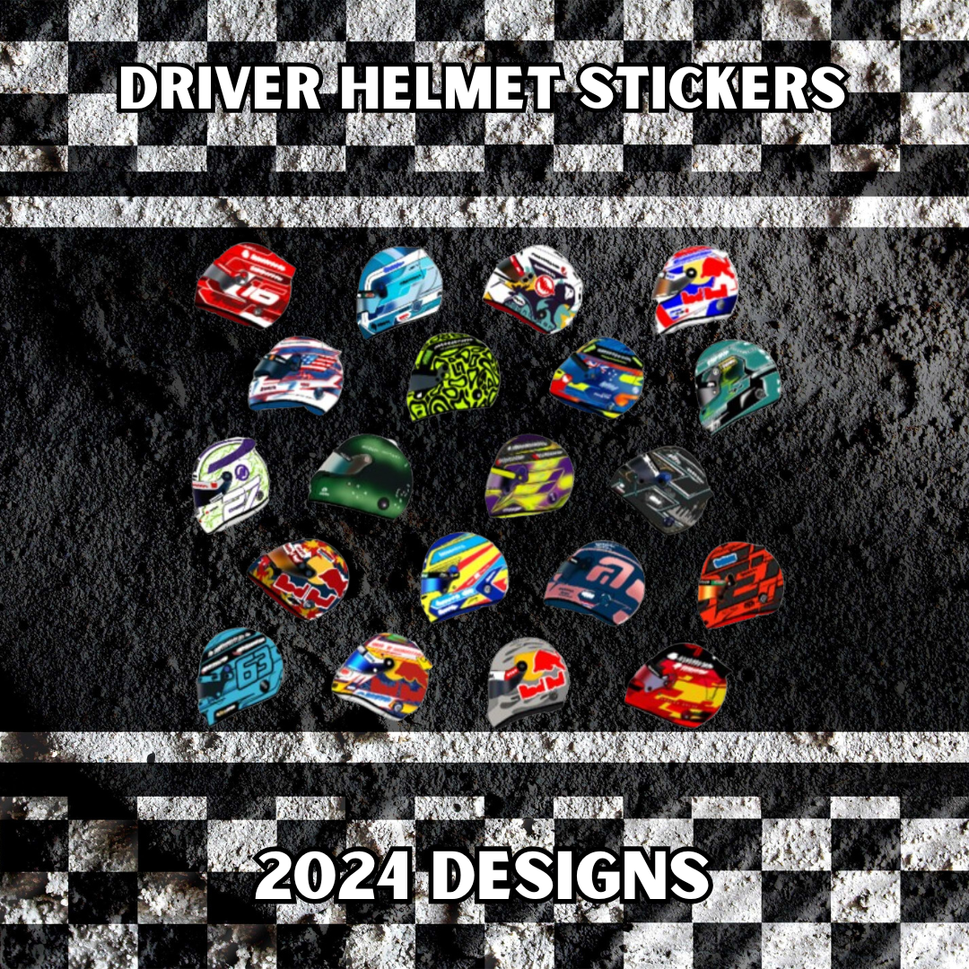 Driver Helmet Stickers 2024 Designs