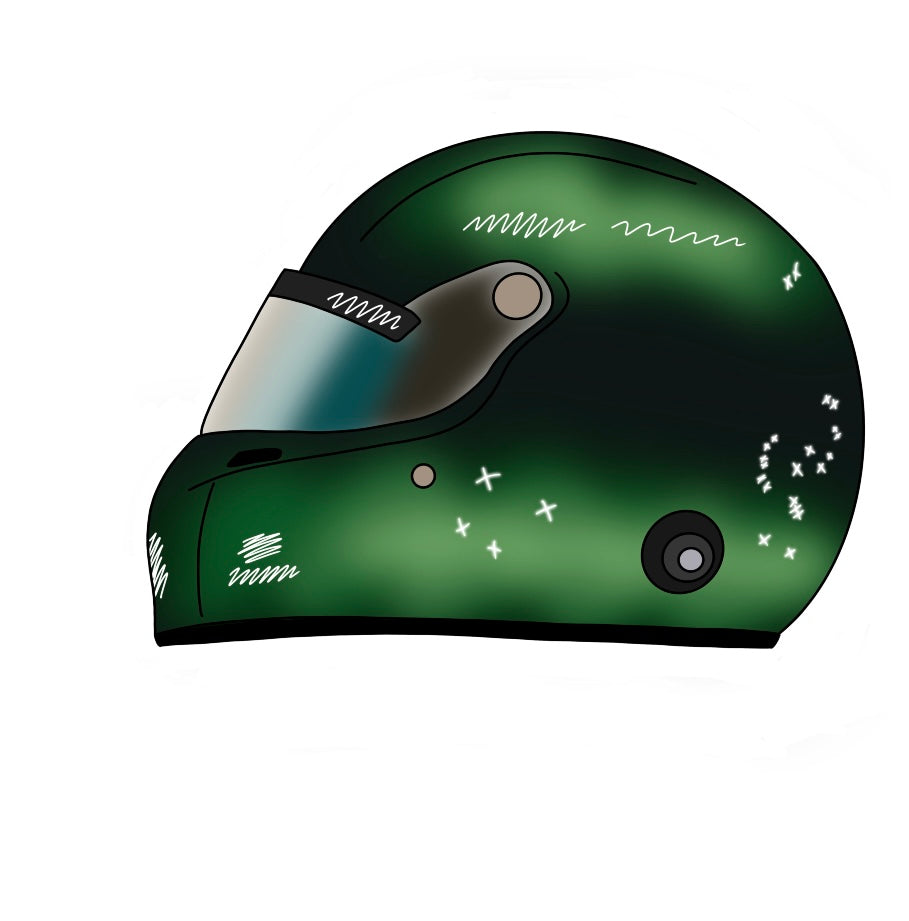 2024 Driver Helmet Sticker approx 3 x 4 cm