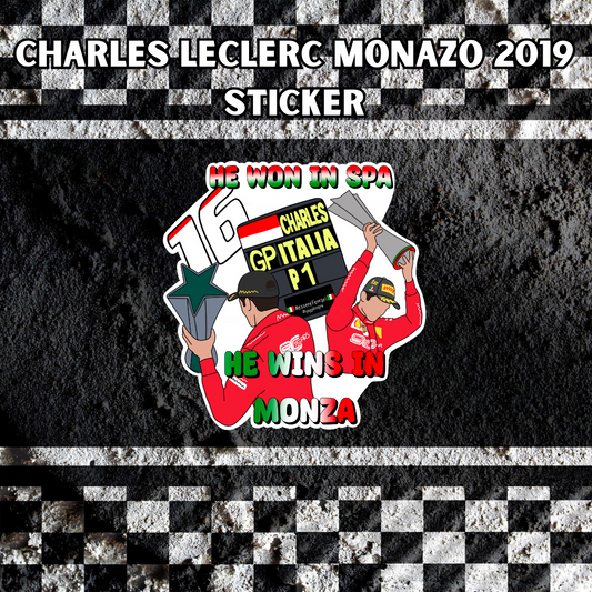 Charles Leclerc Monza 2019 Win Sticker