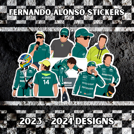 Fernando Alonso Stickers 2023 - 2024 Designs