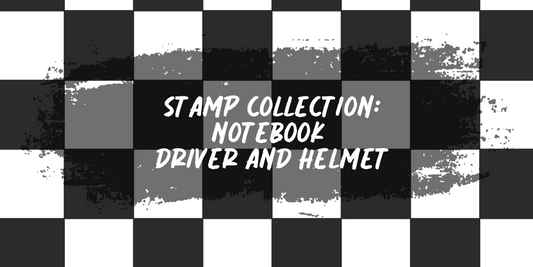 Stamp Collection - Driver and Helmet a5 Notebook