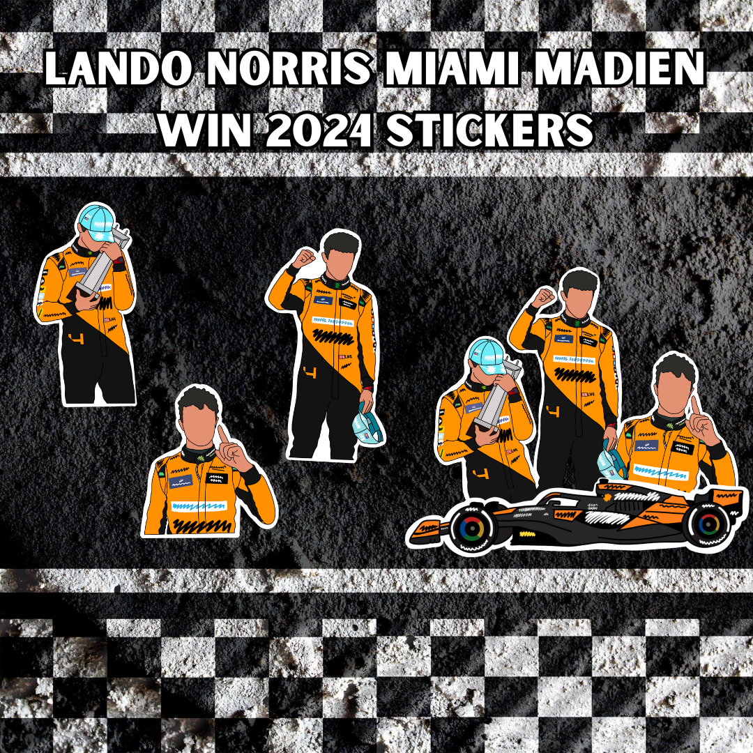 Lando Norris Miami Maiden Win 2024 Stickers