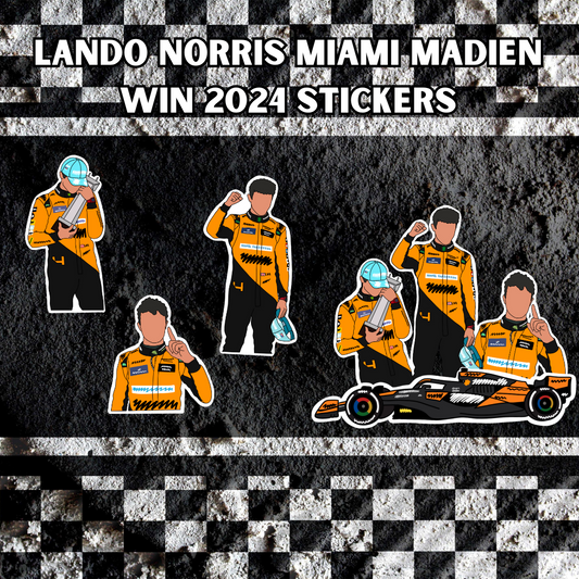 Lando Norris Miami Maiden Win 2024 Stickers