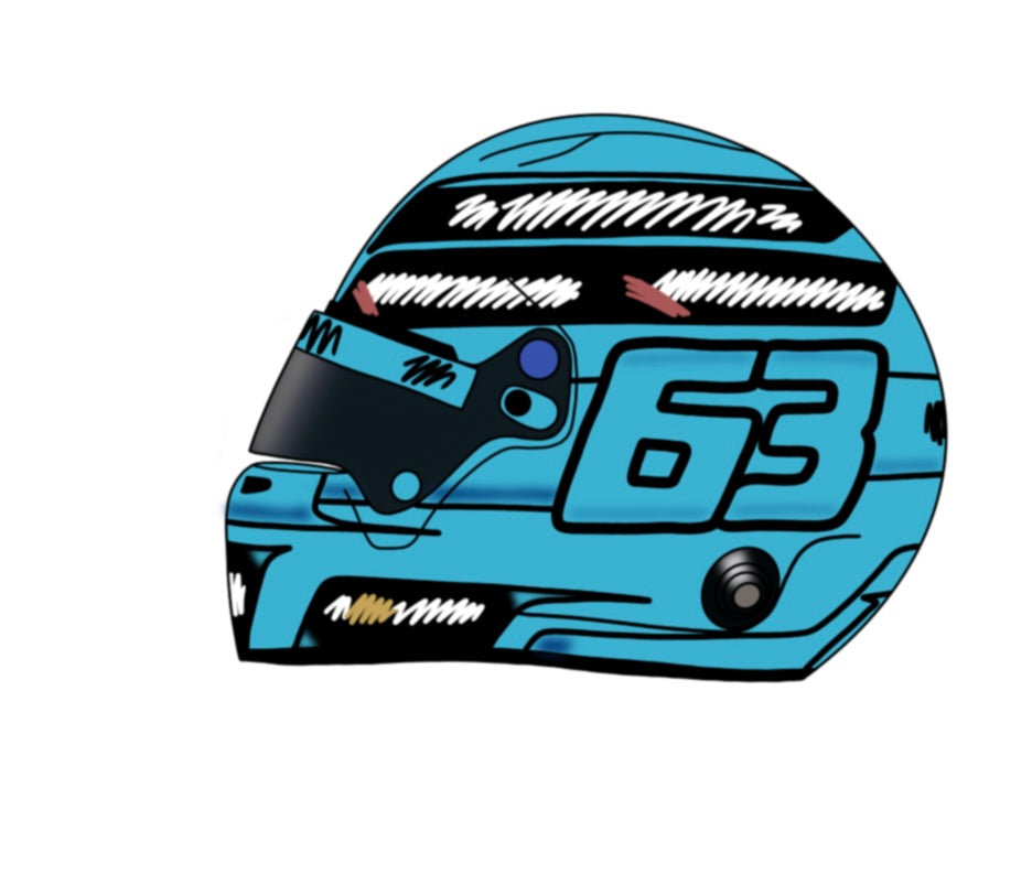 2024 Driver Helmet Sticker approx 3 x 4 cm