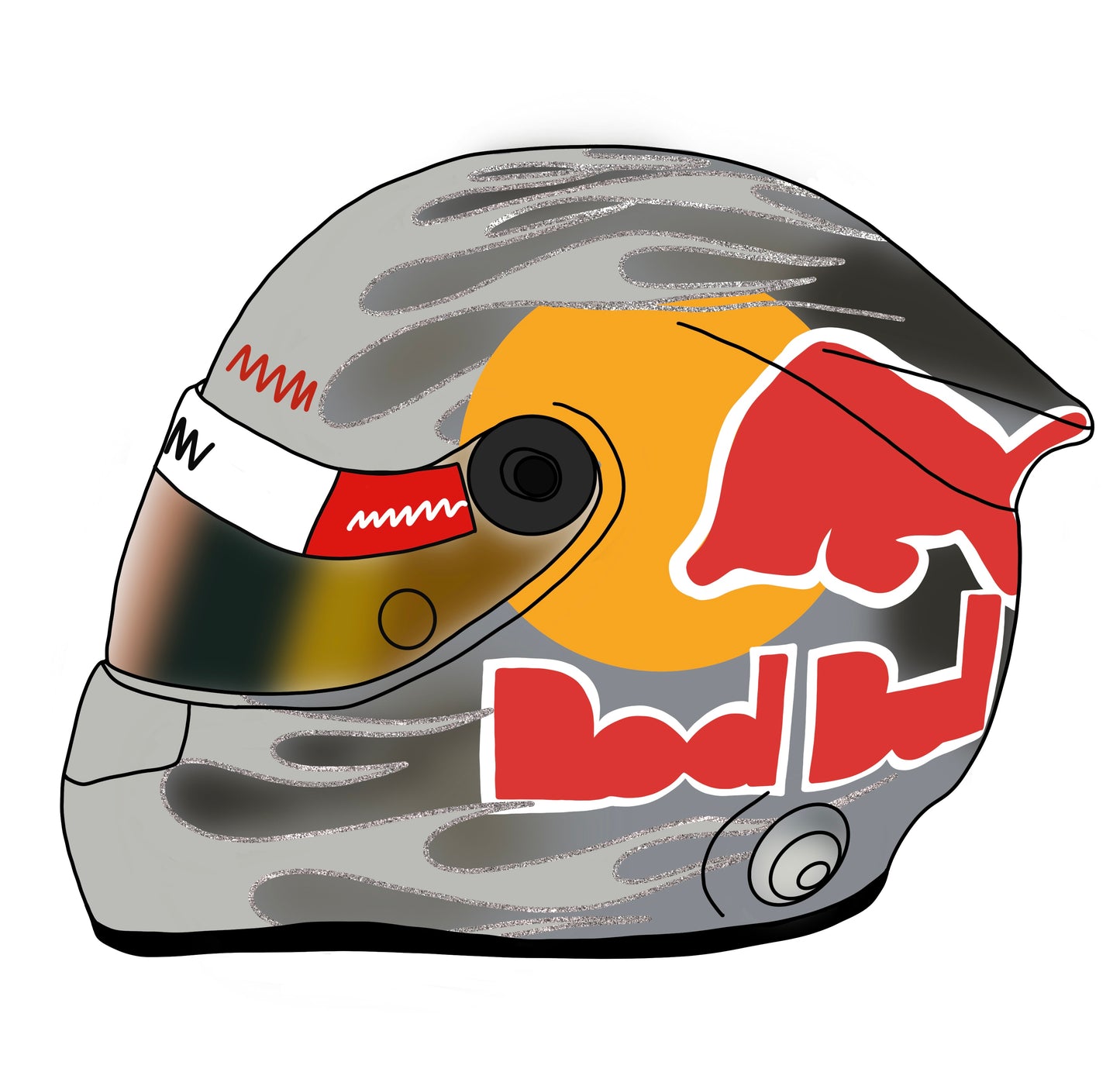 2024 Driver Helmet Sticker approx 3 x 4 cm