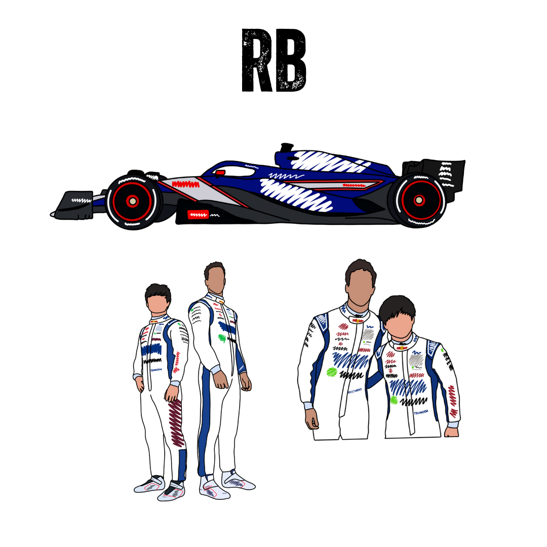 2024 Team Launch Sticker Pack (3 Stickers) Car approx 9cm long - Drivers approx 6cm