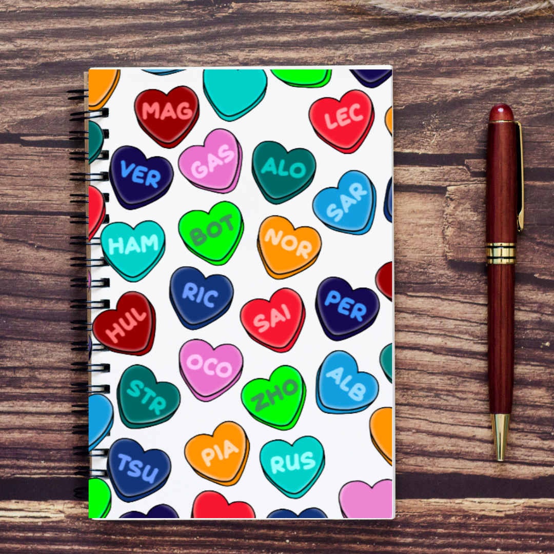 Driver Name Hearts 2024 A5 Notebook