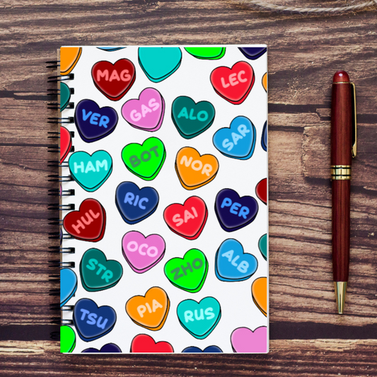 Driver Name Hearts 2024 A5 Notebook