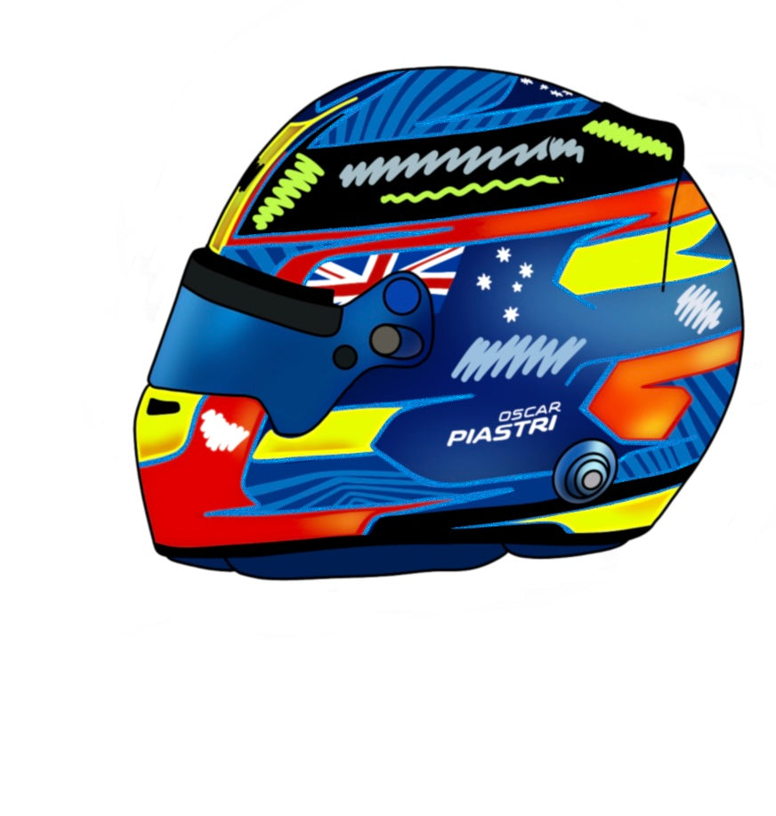 2024 Driver Helmet Sticker approx 3 x 4 cm