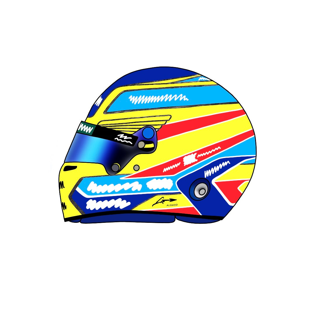 2024 Driver Helmet Sticker approx 3 x 4 cm