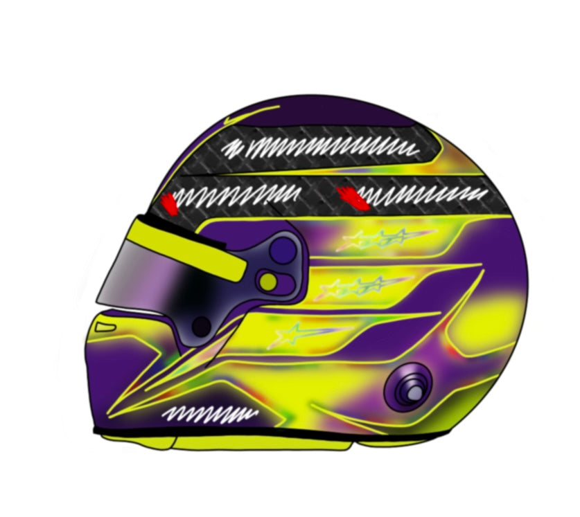 2024 Driver Helmet Sticker approx 3 x 4 cm