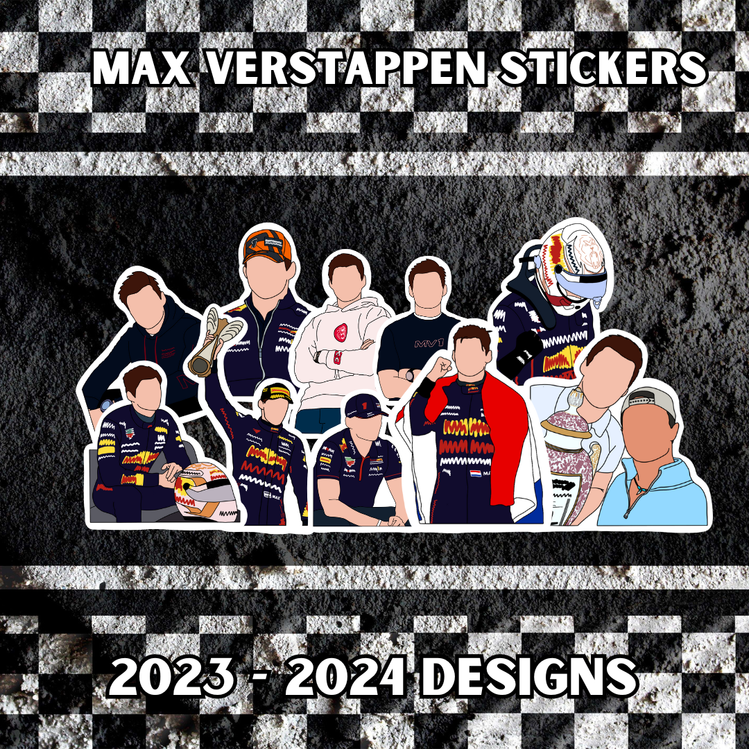 Max Verstappen Stickers 2023 - 2024 Designs