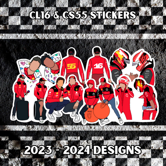 Ferrari CL16 & CS55 Stickers 2023 - 2024 Designs