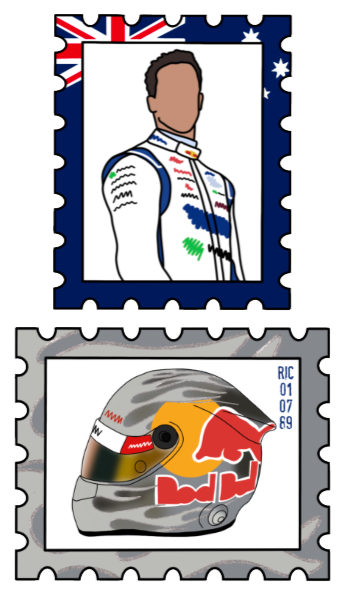 Stamp Collection - Driver and Helmet a5 Notebook