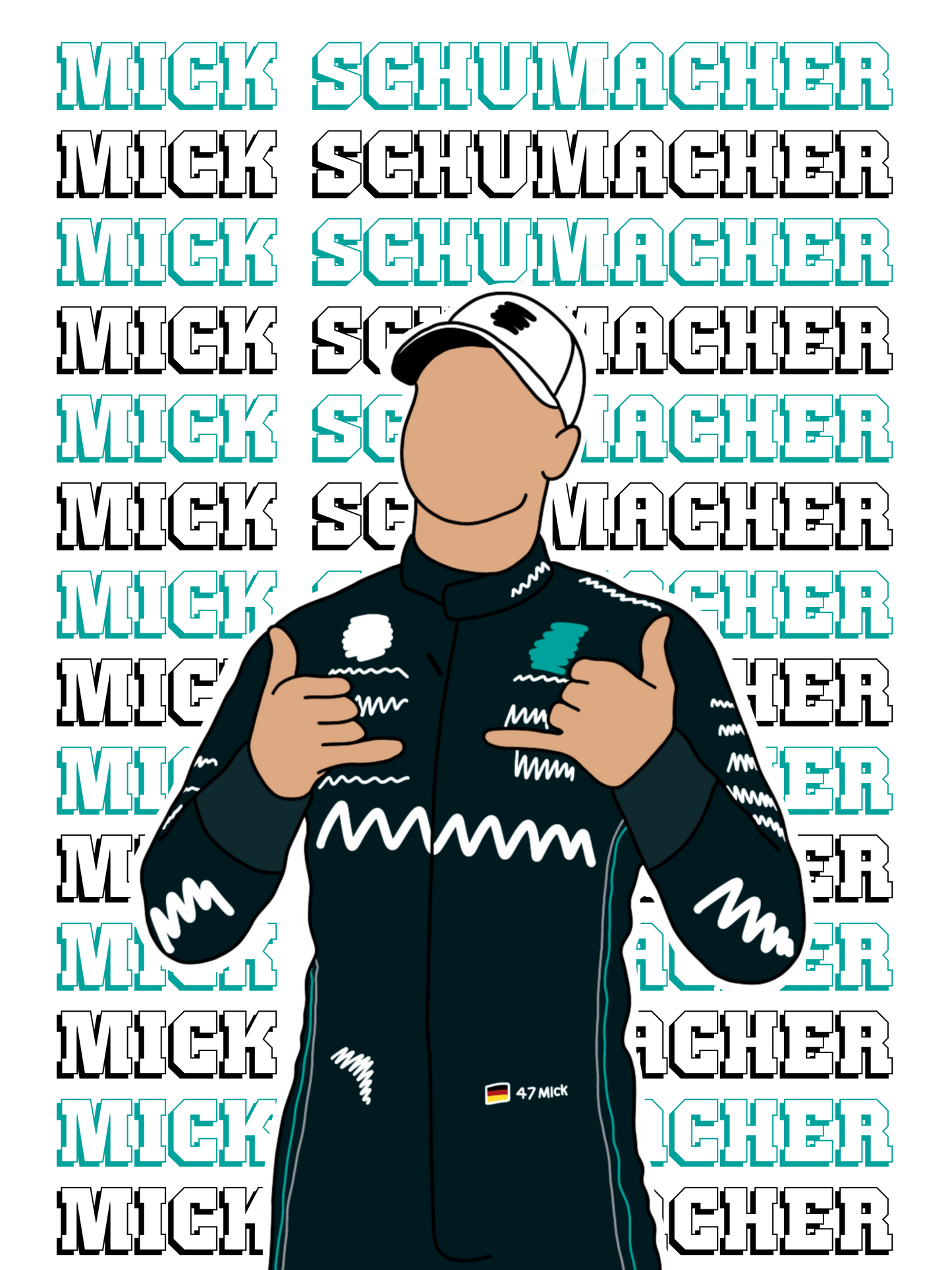 Mick Schumacher - Mercedes Full Design Phone Case